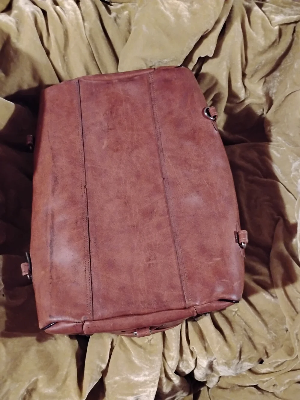 Harley-Davidson Brown Leather Messenger Bag with Embossed Eagle